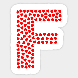 Letter F Heart Shape Initial Sticker